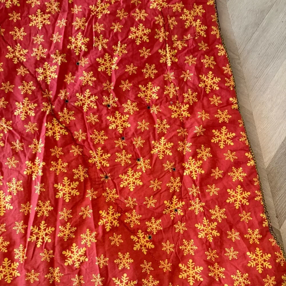 Christmas Quilt Blanket Santa Claus Tree Quilted Wall Hanging Light Grommets